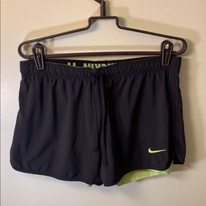 Nike shorts with neon green spandex